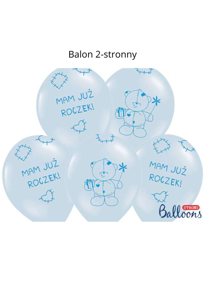 Balon MAM JUŻ ROCZEK 2-stronny błękitny